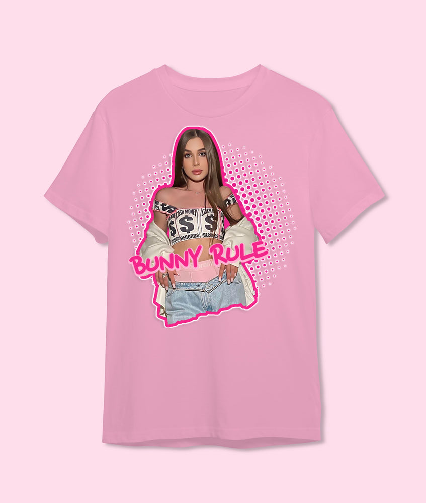 
            
                Load image into Gallery viewer, T-shirt, pink «Bunny rule»
            
        